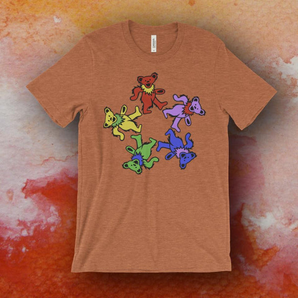Grateful Dead Inspired Dancing Bears Screen Printed T-Shirt