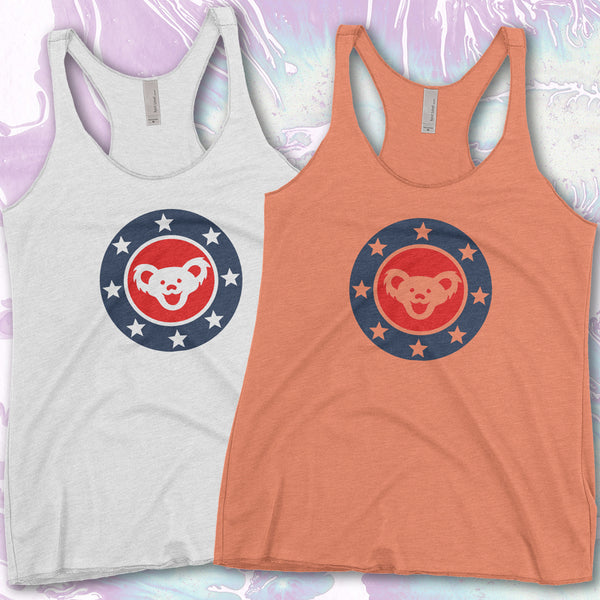 Classic 70's GD Bearhead! Printed on Ladies Next Level Racerback Tank