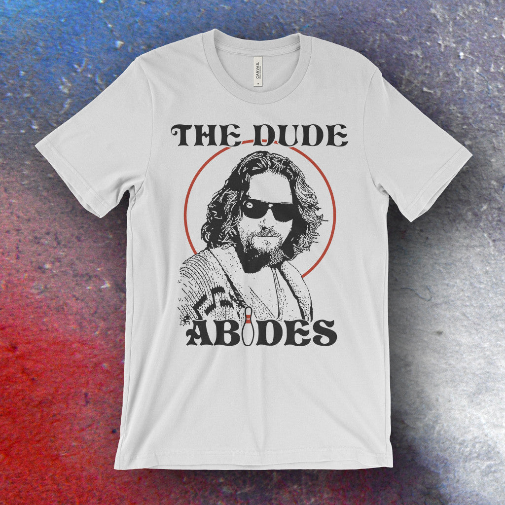 Big Lebowski Inspired The Dude Abides Screen Printed T-Shirt
