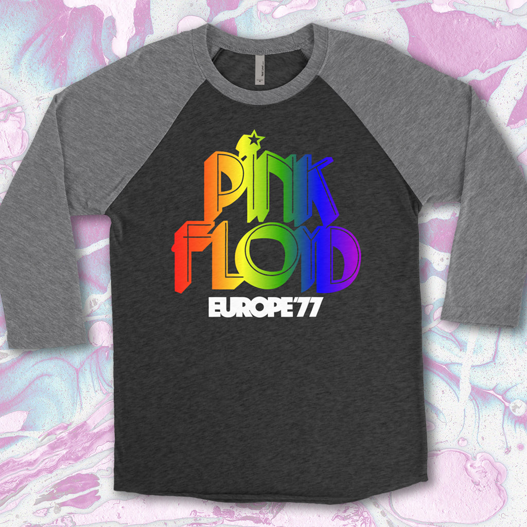 Pink Floyd Inspired Europe 77 Unisex Bella + Canvas Tee and Unisex Next Level Raglan